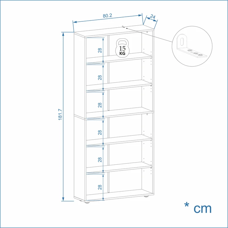 Bookcase Lumo 80-6F