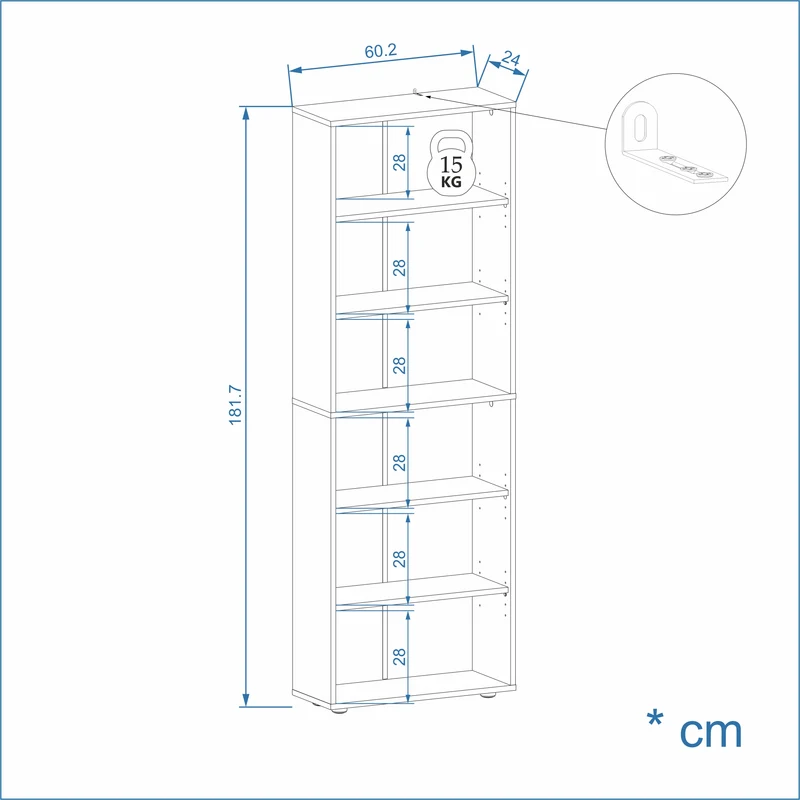 Bookcase Lumo 60-6F