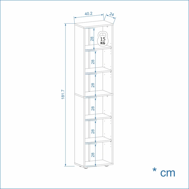 Bookcase Lumo 40-6F