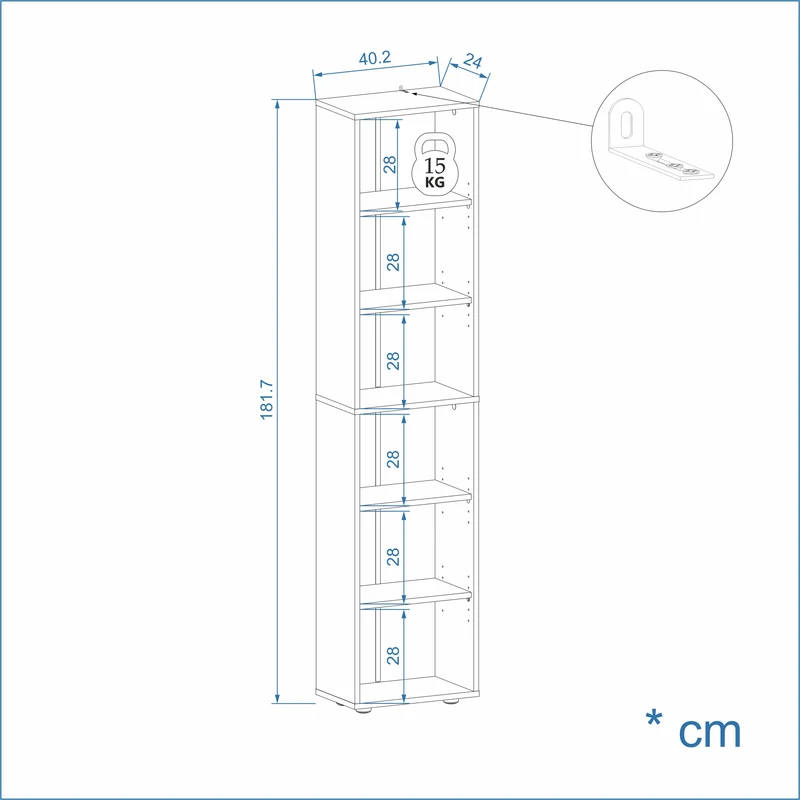 Bookcase Lumo 40-6F