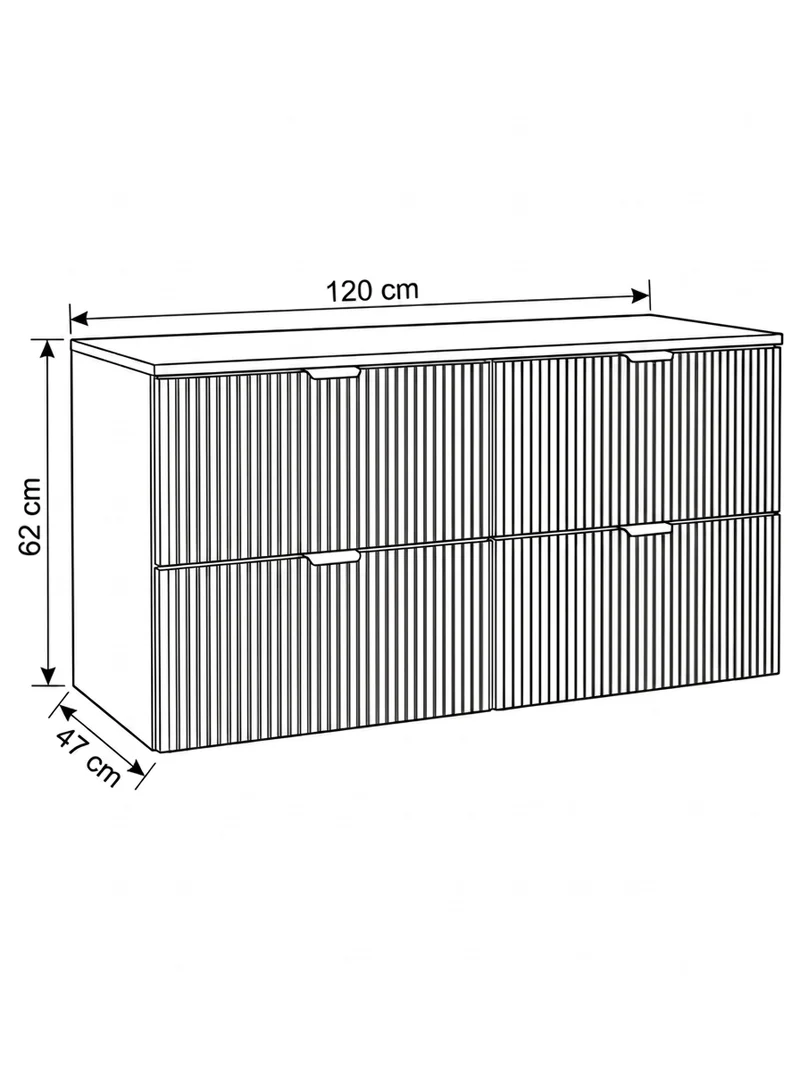 Waschtischunterschrank mit 4 Schubladen 120 cm Willy - Schwarz