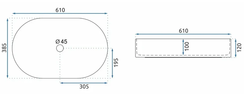 Badmöbel-Set: 120 cm Schrank mit 2 Schubladen, 2 Türen Orio - Kaschmir/Eiche artisan