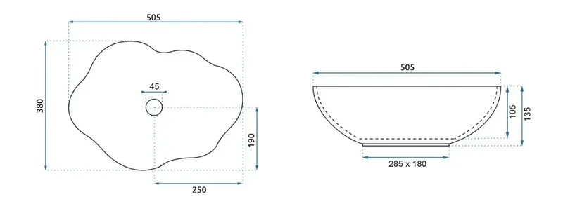 Badmöbel-Set: 60 cm Schrank mit 2 Schubladen Orio - Kaschmir/Eiche artisan