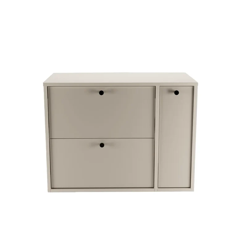 Waschtischunterschrank 80 cm mit Regal, glatte Fronten Belino - Kaschmir