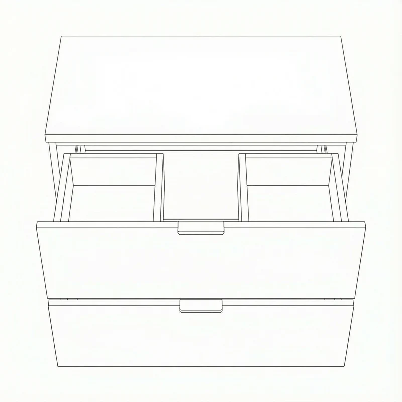Waschtischunterschrank mit 2 Schubladen 60 cm Orio - Schwarz/Eiche artisan