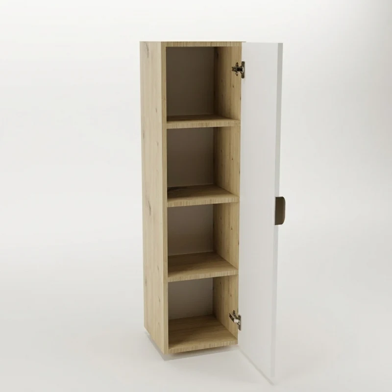 Bad Hochschrank 120 cm Orio - Weiß/Eiche Artisan