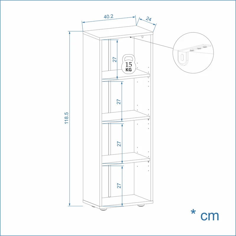 Bookcase Lumo 40-4F