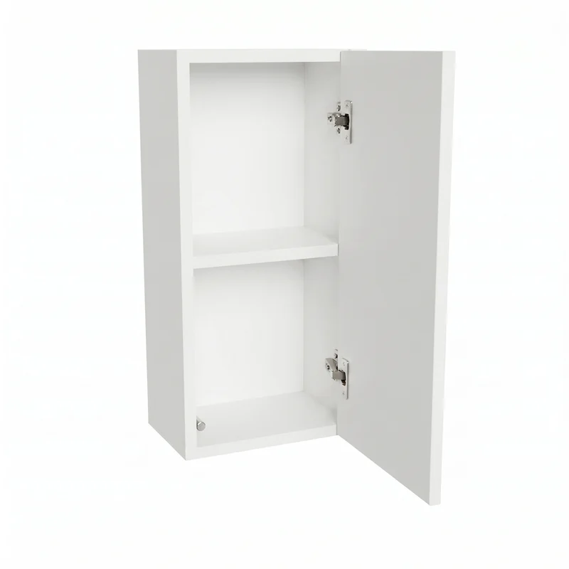Hängender Badezimmerschrank, 30 cm, 1 Tür mit Einlegeboden Roma - Weiß/Eiche Cremona