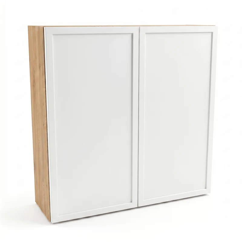 Hängender Badezimmerschrank 60 cm mit 2 Türen Roma - Weiß/Eiche Cremona