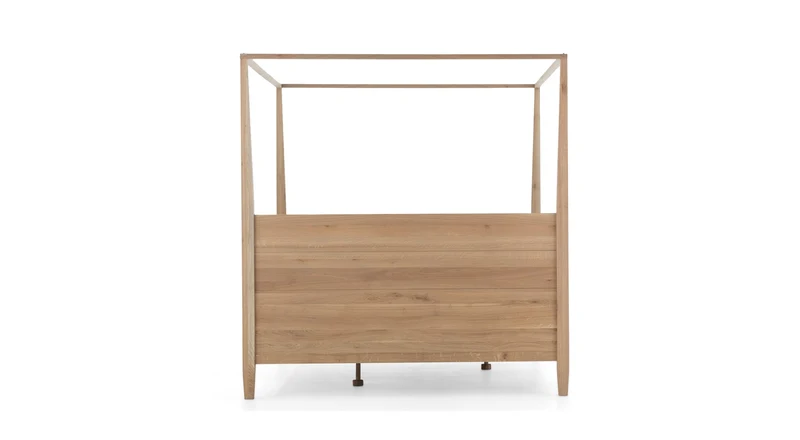 Bett Eiche-Natur Landhausstil, Himmelbett Eiche Landhaus, Breite 160 cm