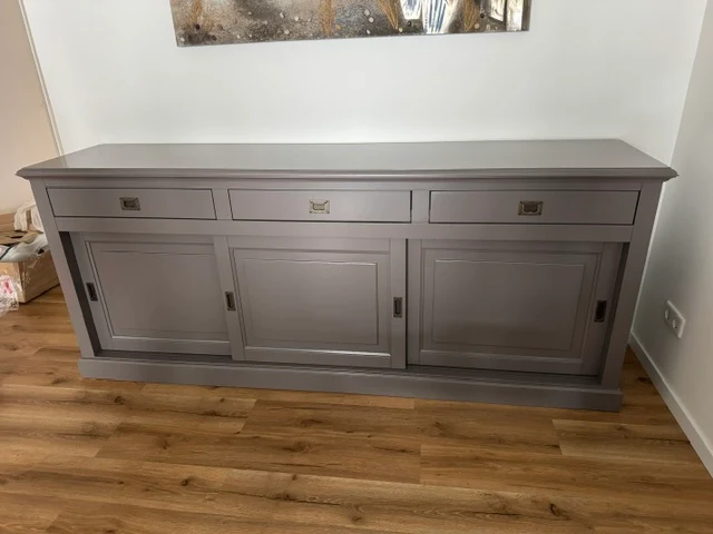 Sideboard grau Landhausstil, Anrichte grau Landhaus, Breite 230 cm