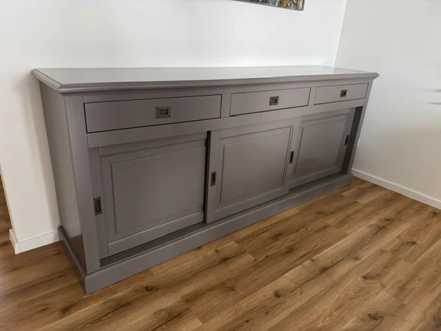 Sideboard grau Landhausstil, Anrichte grau Landhaus, Breite 230 cm