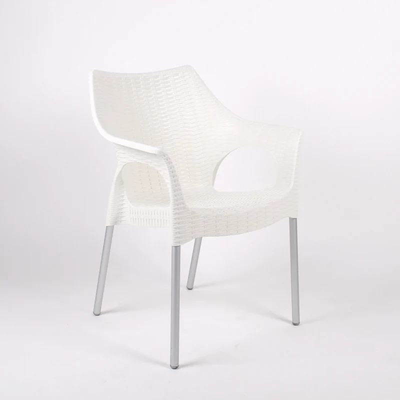 Design Stuhl, Kunststoff, Leinen, Sitzhöhe 45 cm