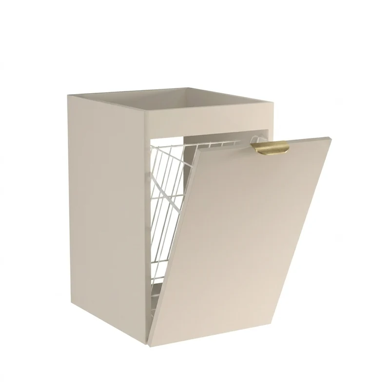Badezimmerschrank 40 cm mit Wäschekorb Orio - Kaschmir