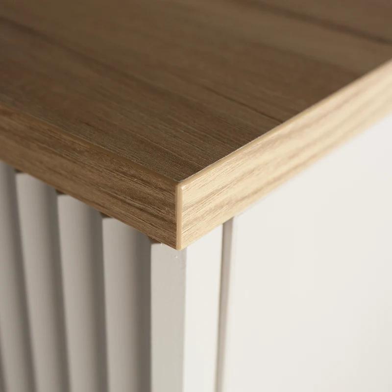 Badmöbel-Set: 100 cm Schrank mit Regal, Waschbecken und LED-Spiegel Willy - Kaschmir, Walnussplatte