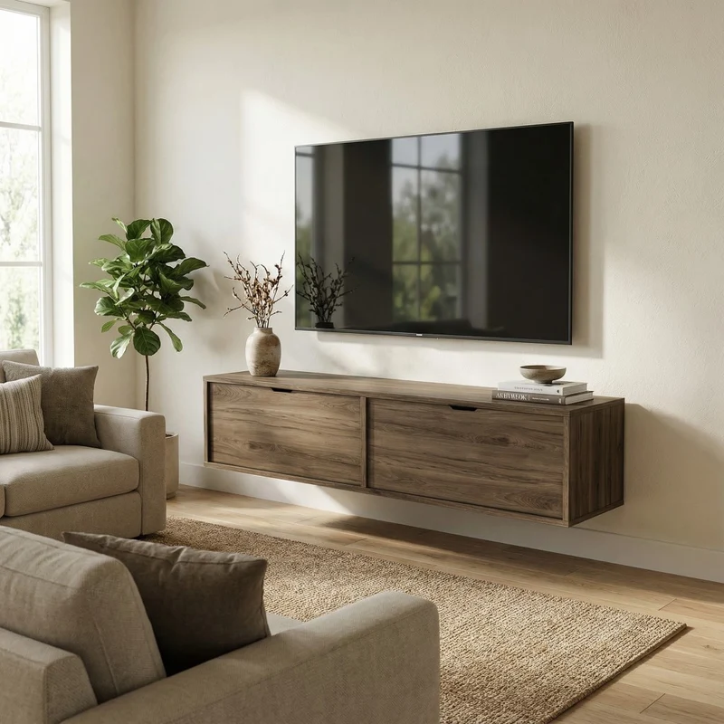 TV Schrank 140 cm Aura - Walnuss Dunkel