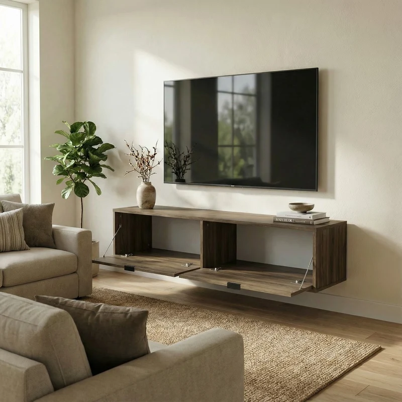 TV Schrank 140 cm Aura - Walnuss Dunkel