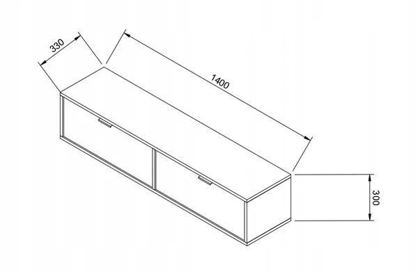 TV Schrank 140 cm Aura - Walnuss Dunkel