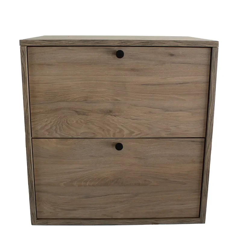 Waschtischunterschrank 60 cm, glatte Fronten Belino - Walnuss Dunkel