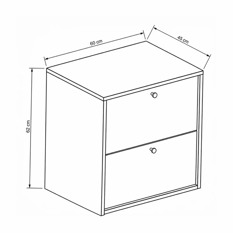 Waschtischunterschrank 60 cm, glatte Fronten Belino - Walnuss Dunkel