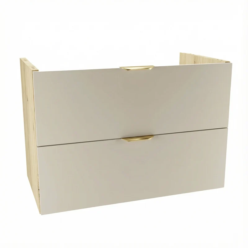 Waschtischunterschrank mit 2 Schubladen 80 cm, ohne Oberteil Orio - Kaschmir/Eiche artisan