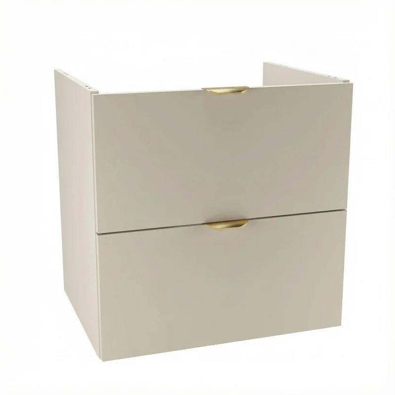 Waschtischunterschrank mit 2 Schubladen 60 cm, ohne Oberteil Orio - Kaschmir