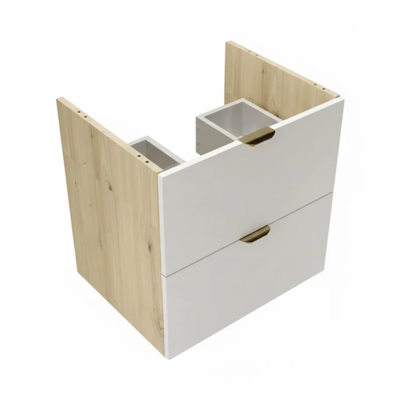 Waschtischunterschrank 100 cm mit 2 Regale Orio - Weiß/Eiche Artisan