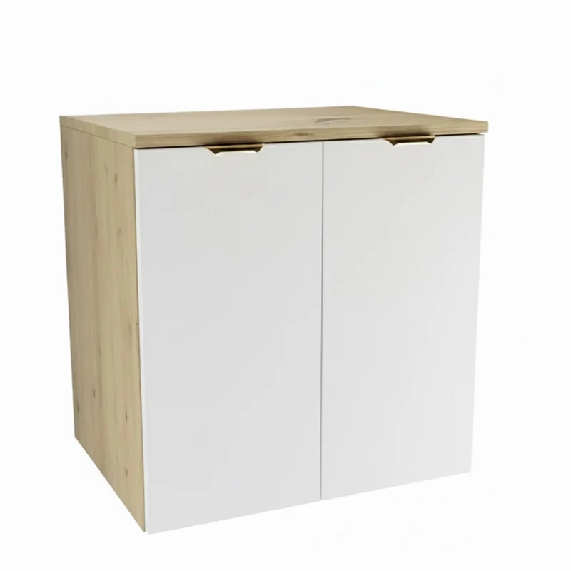Waschtischunterschrank mit Türen 60 cm Orio - Weiß/Eiche Artisan