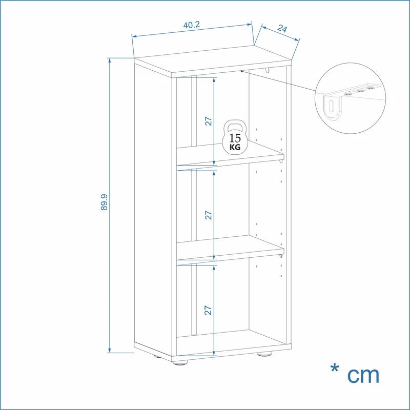 Bookcase Lumo 40-3F