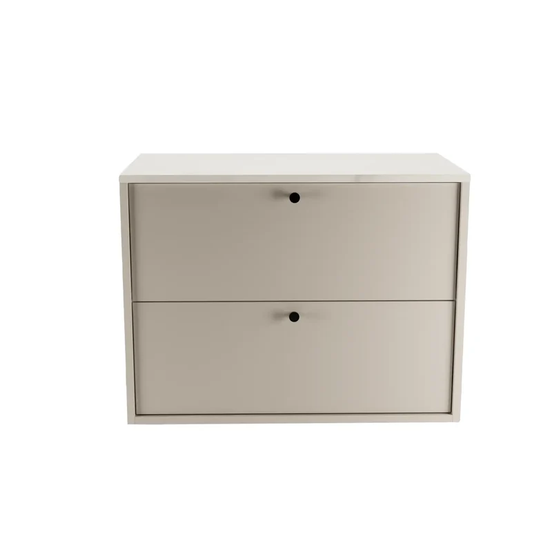 Waschtischunterschrank 80 cm, glatte Fronten Belino - Kaschmir/Marmor Bianco