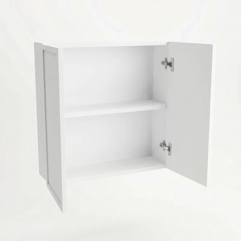 Hängender Badezimmerschrank 60 cm mit 2 Türen Roma - Weiß