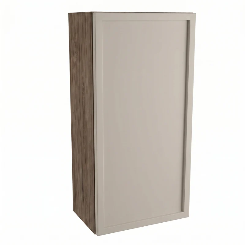 Hängender Badezimmerschrank, 30 cm, 1 Tür mit Einlegeboden Roma - Kaschmir/Walnuss Dunkel