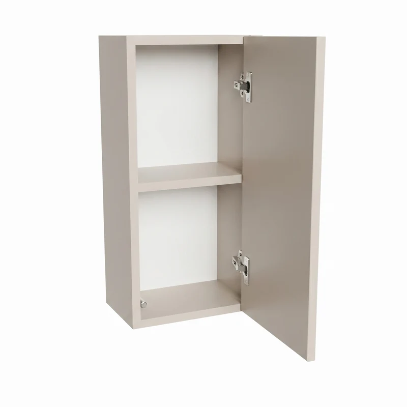Hängender Badezimmerschrank, 30 cm, 1 Tür mit Einlegeboden Roma - Kaschmir/Eiche Cremona