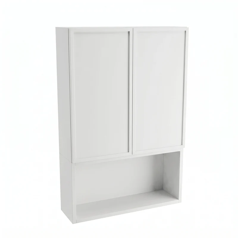 Badezimmer Hängeschrank 60 cm mit 2 Türen für Geberit Roma - Weiß
