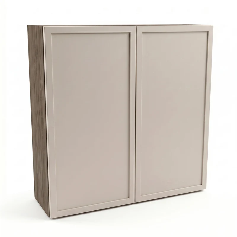 Hängender Badezimmerschrank 60 cm mit 2 Türen Roma - Kaschmir/Walnuss Dunkel