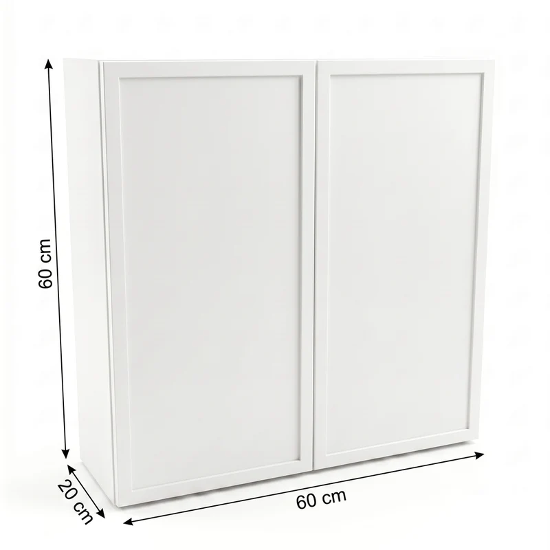 Hängender Badezimmerschrank 60 cm mit 2 Türen Roma - Kaschmir/Walnuss Dunkel