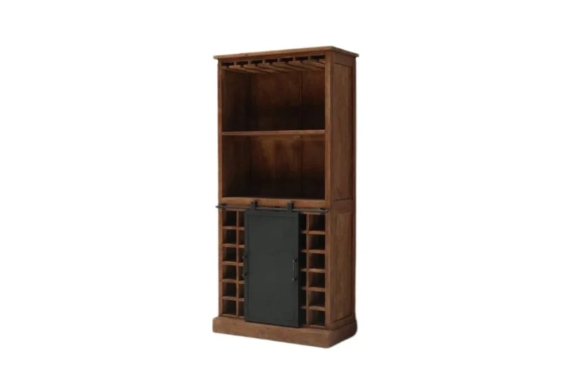Weinschrank Holz Teak, Weinregal Teak, Weinbar Teakholz, Breite 120 cm