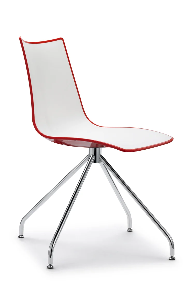 Design Stuhl, Kunststoff, verchromt, Sitzhöhe 46 cm