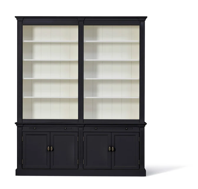 Bücherschrank weiß Landhausstil, Schrank weiß, Breite 200 cm