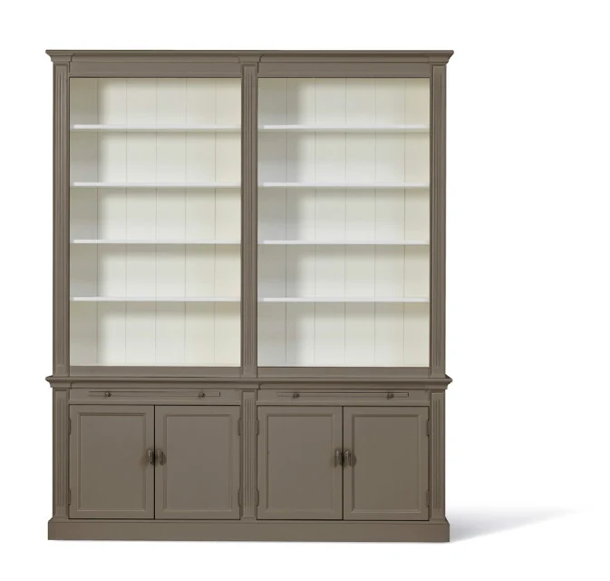 Bücherschrank weiß Landhausstil, Schrank weiß, Breite 200 cm