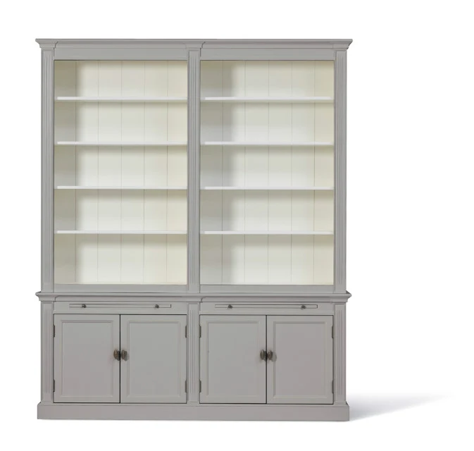 Bücherschrank weiß Landhausstil, Schrank weiß, Breite 200 cm