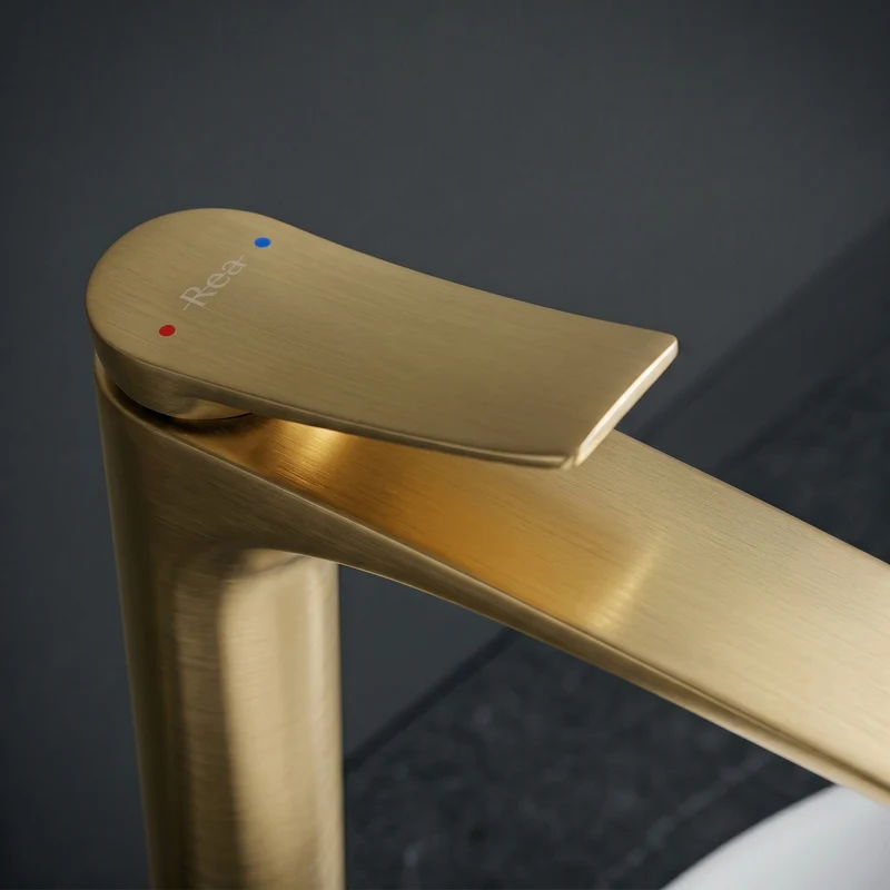 Hohe Waschtischbatterie Vision - Gold Gebürstet