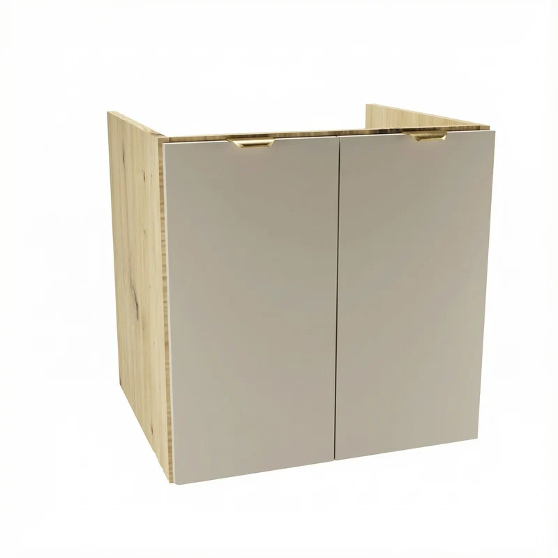 Waschtischunterschrank 60 cm mit Türen, ohne Oberteil Orio - Kaschmir/Eiche artisan
