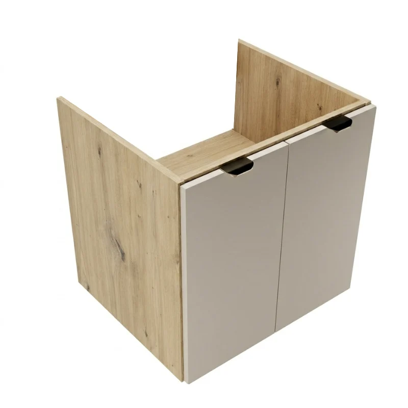 Waschtischunterschrank 60 cm mit Türen, ohne Oberteil Orio - Kaschmir/Eiche artisan