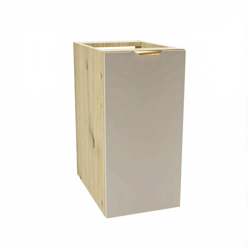Badezimmerschrank 30 cm, glatte Fronten, 1 Tür Orio - Kaschmir/Eiche artisan