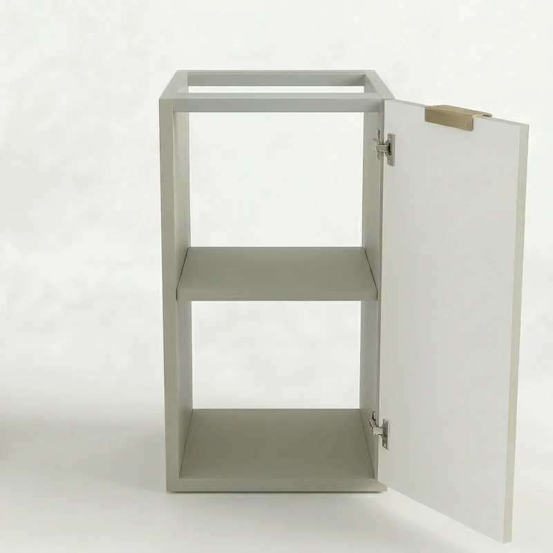 Badezimmerschrank 30 cm, glatte Fronten, 1 Tür Orio - Kaschmir