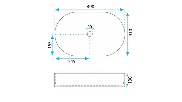 Badmöbel-Set: 80 cm Waschtischunterschrank mit Waschbecken Orio - Weiß/Eiche Artisan