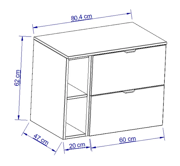 Badmöbel-Set: 80 cm Waschtischunterschrank mit Waschbecken Orio - Schwarz/Eiche artisan