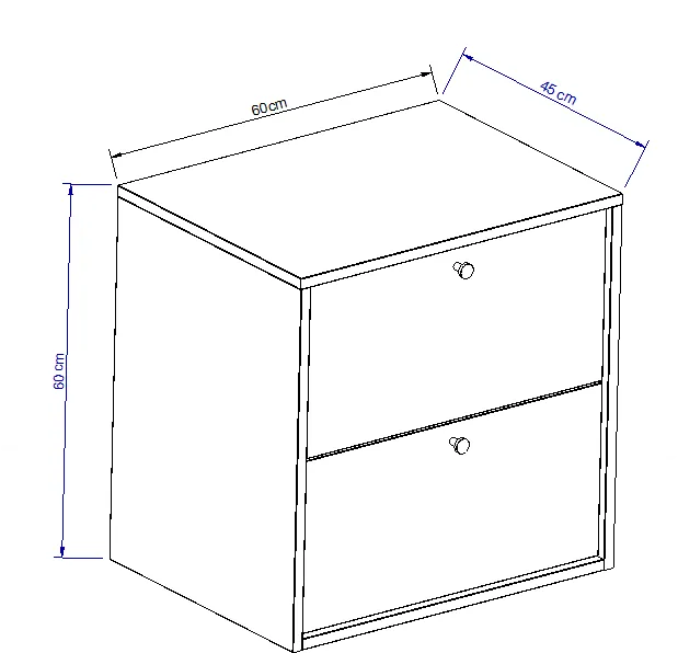 Waschtischunterschrank 60 cm, glatte Fronten Belino - Kaschmir/Marmor Schwarz