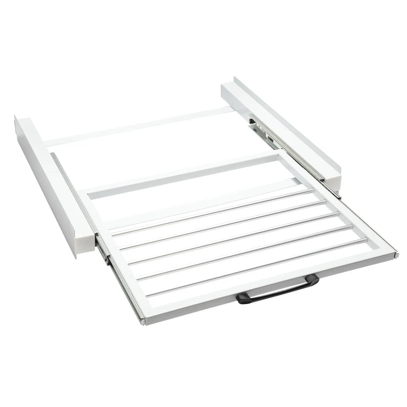 SWANEW Zwischenbaurahmen trockner waschmaschine, Verbindungsrahmen für Säule Trockner, Stapelset mit Handtuchhalter, bis 100 kg (60x54 cm)